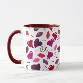 The Love Mug! Valentine Hearts,Lips,XOs Tasse