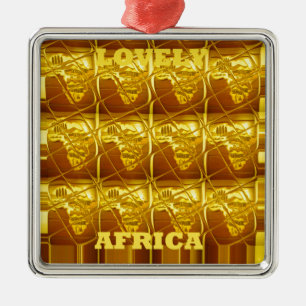 The Lovely Africa Maps entwirft Art color.pnng Ornament Aus Metall