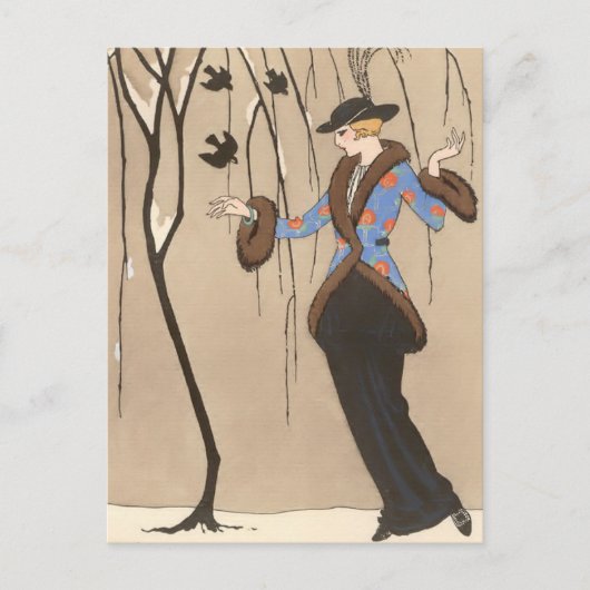 The Lovely Sparrow by George Barbier Postkarte (Vorderseite)