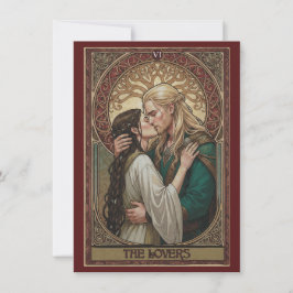 The Lovers Tarot Art Flat Thank You Card  Dankeskarte