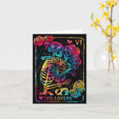 The Lovers Tarot Card Gothic Occult Kissing Skelet Karte (Gelbe Blume)