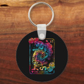 The Lovers Tarot Card Gothic Occult Kissing Skelet Schlüsselanhänger (Vorderseite)