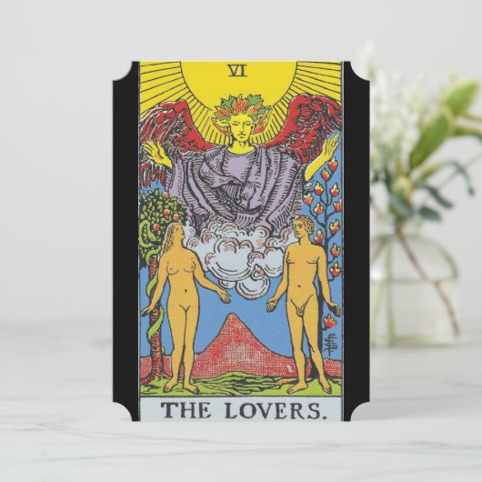 The Lovers Tarot Card Tarots Lesen Einladung (Stehend Vorderseite)