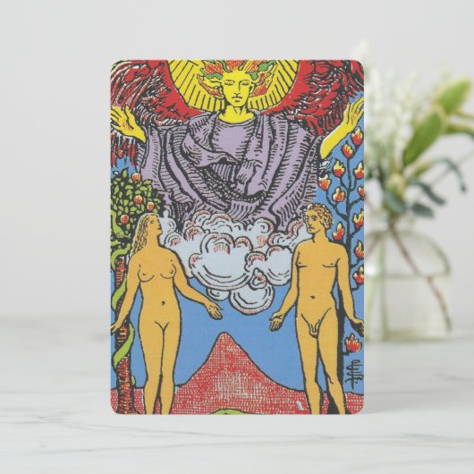 The Lovers Tarot Card Tarots Reading Einladung (Stehend Vorderseite)