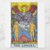 The Lovers Tarot Card Tarots Reading Weinetikett (Einzelnes Label)