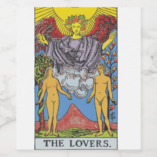 The Lovers Tarot Card Tarots Reading Weinetikett (Einzelnes Label)
