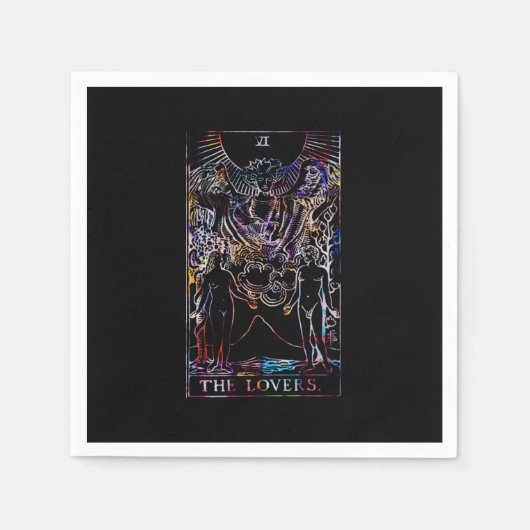 The Lovers Tarot Card Wedkin Napkin Serviette (Vorderseite)
