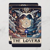 THE LOVERS Tarot Celestial Man & Woman Verlobung Einladung (Vorne/Hinten)