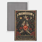 The Lovers Tarot Gothic Valentine Magnet (Vorderseite/Rückseite)