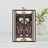 THE LOVERS Tarot Skeleton Liebe Rose Tischnummer (Stehend Vorderseite)