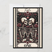 THE LOVERS Tarot Skeleton Liebe Rose Tischnummer (Rückseite)