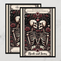 THE LOVERS Tarot Skeleton Liebe Rote Rosen Hochzei
