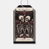 THE LOVERS Tarot Skeleton Liebe Rote Rosen Hochzei Geschenkanhänger (Rückseite)