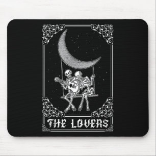 The Lovers Vintage Tarot Card Gothic Halloween Ske Mousepad