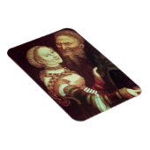 The Lovesick Old Man, 1553 (Öl auf Tafel) Magnet (Rechte Seite)