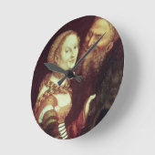 The Lovesick Old Man, 1553 (Öl auf Tafel) Runde Wanduhr (Winkel)