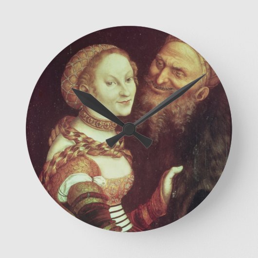 The Lovesick Old Man, 1553 (Öl auf Tafel) Runde Wanduhr (Vorderseite)