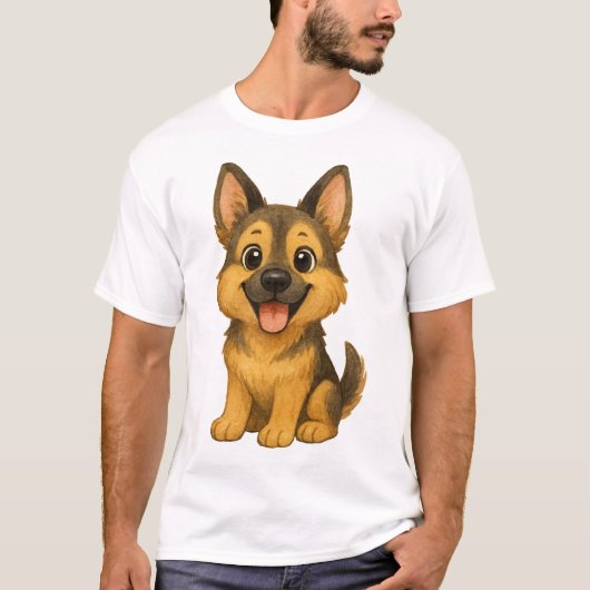 The Loyal Guardian: Vintage German Shepherd T-Shirt (Vorderseite)