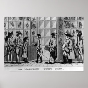 The Macaroni Print Shop, Pub. von N. Darley Poster