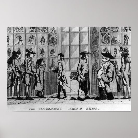 The Macaroni Print Shop, Pub. von N. Darley Poster (Vorne)