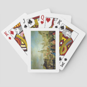 The Madrid Fair in the Plaza de la Cebeda (oil on Spielkarten