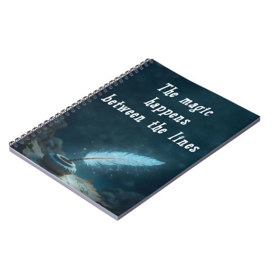 "The magic happens between the lines" Notizblock (Linke Seite)