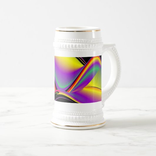 The Magic of Colors , Abstract 3D Rainbowart Bierglas (VorderseiteRechts)