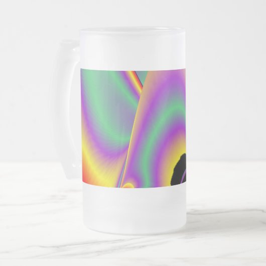 The Magic of Colors , Abstract 3D Rainbowart Mattglas Bierglas (Vorderseite Links)