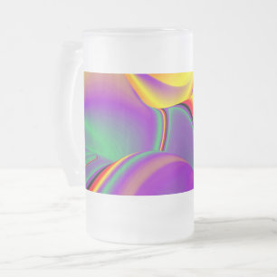 The Magic of Colors , Abstract 3D Rainbowart Mattglas Bierglas
