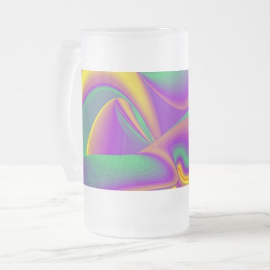 The Magic of Colors , Abstract 3D Rainbowart Mattglas Bierglas (Vorderseite Links)