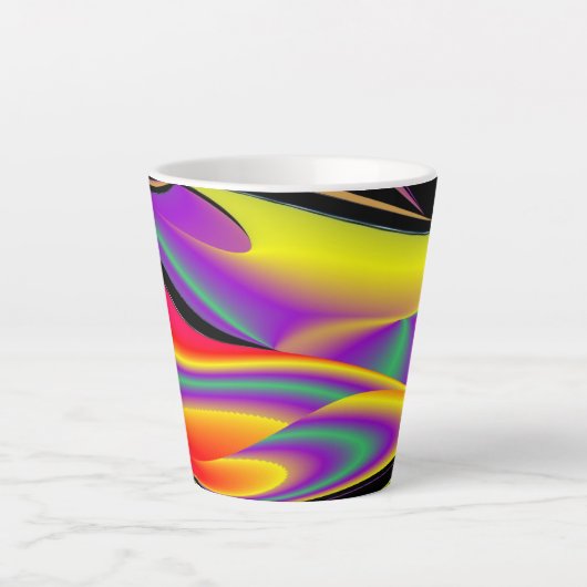The Magic of Colors , Abstract 3D Rainbowart Milchtasse (Vorderseite)