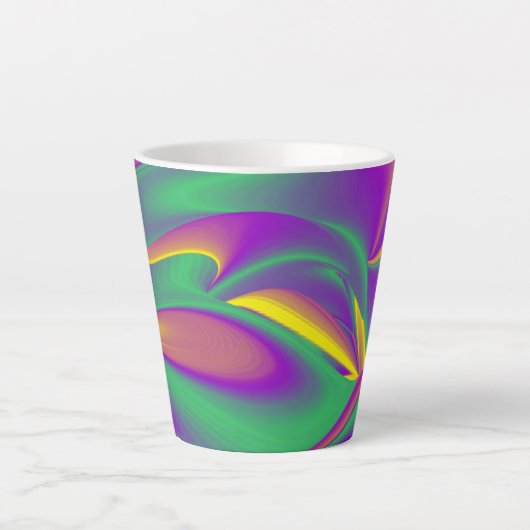 The Magic of Colors , Abstract 3D Rainbowart Milchtasse (Vorderseite)