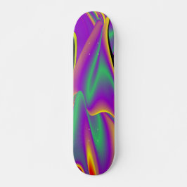 The Magic of Colors , Abstract 3D Rainbowart Skateboard