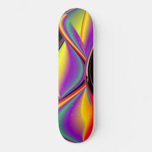 The Magic of Colors , Abstract 3D Rainbowart Skateboard