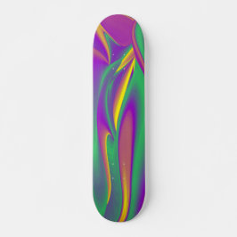 The Magic of Colors , Abstract 3D Rainbowart Skateboard