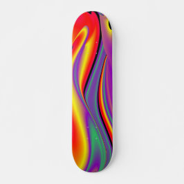 The Magic of Colors , Abstract 3D Rainbowart Skateboard