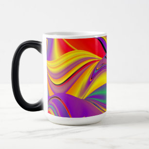 The Magic of Colors , Abstract 3D Rainbowart Verwandlungstasse