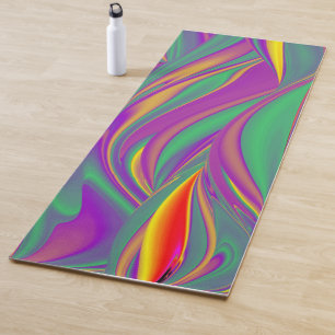 The Magic of Colors , Abstract 3D Rainbowart Yogamatte