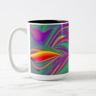 The Magic of Colors , Abstract 3D Rainbowart Zweifarbige Tasse