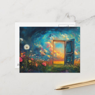 The magical garden doorway postkarte