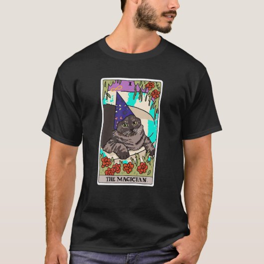 The Magician Cat Tarot Card Rider Waite Deck Hallo T-Shirt (Vorderseite)