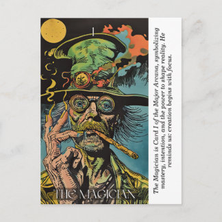 The Magician Tarot Retro Mystical Major Arcana Art Postkarte