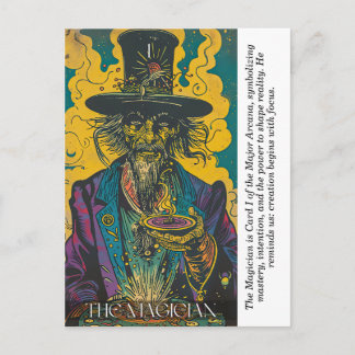 The Magician Tarot Vintage Mystical Major Arcana Postkarte