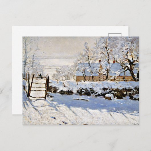 The Magpie, beliebtes Gemälde von Claude Monet Postkarte (Vorne/Hinten)