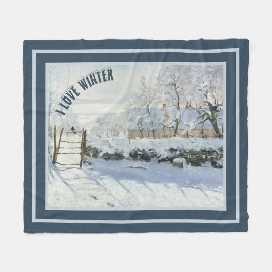 The Magpie by Claude Monet Fleecedecke (Vorderseite (Horizontal))