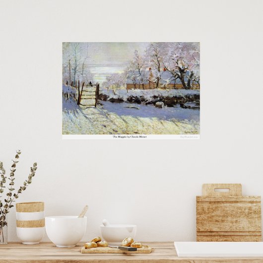 The Magpie by Claude Monet Poster (Küche)