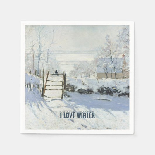 The Magpie by Claude Monet Serviette (Vorderseite)