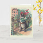 "The Mailman" Vintage Cat Greeting Card Karte (Gelbe Blume)