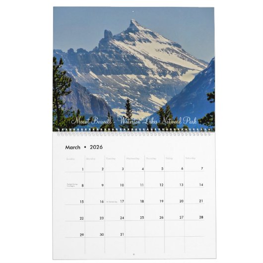 The Majestic Rocky Mountains of Canada Calendar Kalender (Mär 2026)