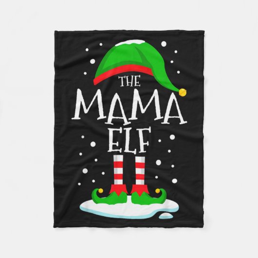 The Mama Elf Christmas Family Matching Xmas Mom Gr Fleecedecke (Vorderseite)